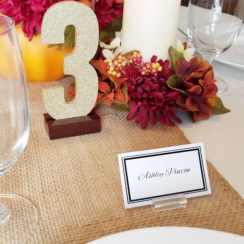 OnFireGuy 24pcs Place Card Holder Display Stands | 1.25" Acrylic Card Holders for Wedding Place Cards Table Numbers Product Labels Slotted Card Stands - Image 3